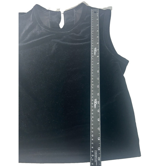 Vintage My Michelle Black Velvet Sleeveless Top Sz M 90 Whimsygoth Goth Festival - Picture 5 of 6